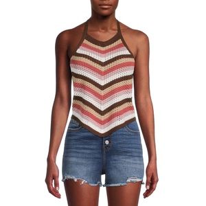 Large brown striped halter top